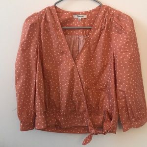 Madewell Peach Tie Top with Stars